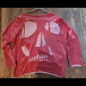 Back Skull Cut Out & Distressed Sweatshirt